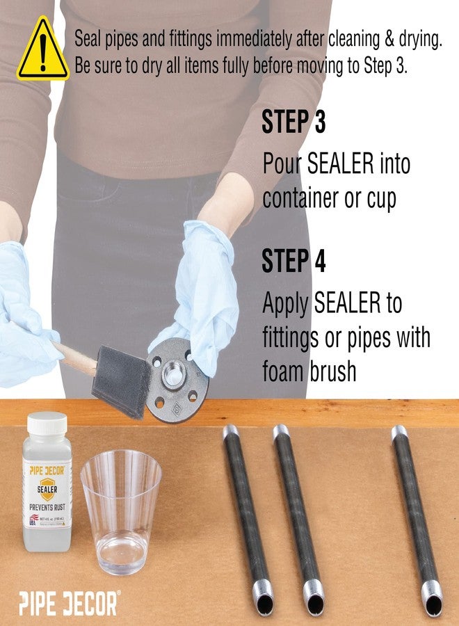 PIPE DECOR PIPE DÉCOR Degreaser Kit Cleans and Protects Pipe Décor Kits and Projects Includes 16 oz Degreaser, 4 oz Sealer, Rag for Degreaser, Applicator Brush for Sealer - Image 5